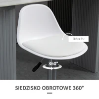 HOMCOM Hokery Zestaw 2 z nowoczesnym wzornictwem do 120 kg (jedno krzesło) Krzesła barowe Białe(m-6)