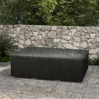 Outsunny Housse salon de jardin bâche housse table de jardin tissu Oxford étanche anti-UV, 222 x 155 x 67 cm, noir(m-10)