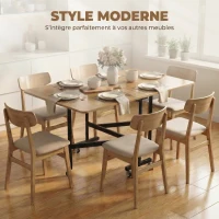 HOMCOM Table à Manger Pliante sur Roulettes pour 4-6 Personnes 120 cm, Roues avec Freins, 2 Abattants, Industriel, Blanc Noir(m-4)