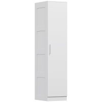 HOMCOM Garderobekast Multifunctionele kast met kledingstang, plank, soft-close deur 40 x 52 x 180 cm Wit