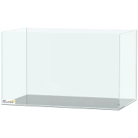 PawHut Fish Tank Bare Glass for DIY Glass Aquarium with Protective Base Mat 43L Transparent for Fish Shrimps(m-15)