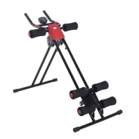 HOMCOM Bauchtrainer für Zuhause klappbar Bauchmuskeltrainer mit LCD-Monitor, Widerstand Trainingsgerät Fitnessgerät für Ganzkörpertraining belastbar bis 100 kg(m-12)