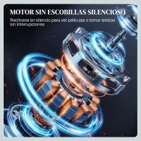HOMCOM Sillón Relax Reclinable Eléctrico Calor Lumbar Masaje Vibración Motor Silencioso Función Memoria Bolsillos USB Gris(m-6)