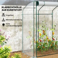 Outsunny Kas met Boogdak Winterbestendig Foliekas van Staal, Kas 128 x 70 x 170 cm Transparant(m-5)