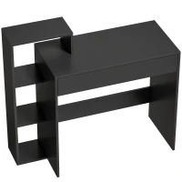 HOMCOM Bureau avec rangement, bureau d'ordinateur avec 3 étagères de rangement et tiroir, 100 x 40 x 90 cm, noir(m-1)