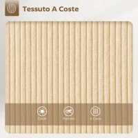 HOMCOM Set 2 Sgabelli Bar Girevoli con Schienale e Braccioli, Rivestimento in Velluto a Coste e Poggiapiedi, Beige(m-5)