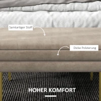 HOMCOM Zitbank Gestoffeerde Bank, met Opbergruimte, Staal, 79,5 cm x 37,5 cm x 43 cm, Beige(m-4)