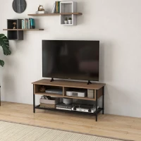 HOMCOM Mobile Porta TV fino 48" Stile Industriale in Legno e Acciaio, 110x40x48cm, Marrone e Nero(m-10)