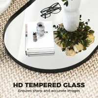 HOMCOM Wall Mirror, Bathroom Mirror with Elevated Aluminium Alloy Frame, 60 x 90 cm, Black(m-5)