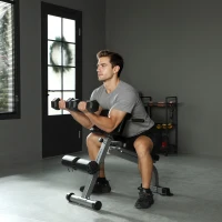 SPORTNOW Panca Romana Regolabile e Pieghevole Multifunzione, Capacità 150 kg, Argento(m-10)