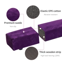 HOMCOM 2.1M 7FT Gymnastics Folding Balance Beam Home Gym Training Exercise Sports - Purple(m-4)