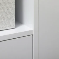 HOMCOM Carrello da Cucina con Armadietto e Ripiani Regolabili, Ruote Girevoli e Freno, 75x39.5x88 cm, Bianco(m-9)
