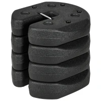 Outsunny Pavillonstandfüße 4er-Set 12 kg Gewichte mit Befestigungsstiften und Transportgurt(m-11)