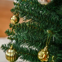 HOMCOM Set 2 Alberi di Natale Artificiali Slim Ø55x180 cm in Plastica e Metallo con 390 Rami, Verde(m-8)