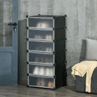 HOMCOM Six Cube Modular Storage Storage Unit - Black(m-10)