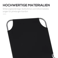 Outsunny Opvouwbare ligstoel met verstelbare rugleuning, roestvrij metalen frame, 187 x 55 x 24, zwart(m-6)
