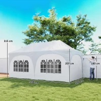 Outsunny Carpa Plegable 6x3 m Pop-up con 6 Laterales Desmontables Altura Ajustable y Bolsa de Transporte Gris Claro(m-3)