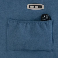 HOMCOM Sillón Relax Reclinable Eléctrico Levanta Personas Masaje Vibratorio y Calor Asiento Ancho USB-C USB-A Bolsillos Azul(m-14)