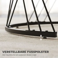 HOMCOM Set van 2 Salontafels, Marmerlook, Spaanplaat, Metaal, Ronde Koffietafels voor Woonkamer, In elkaar te plaatsen, Wit(m-6)