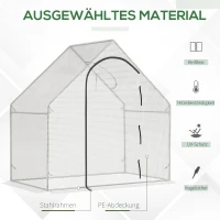 Outsunny Kas, toegankelijk, 1,80 x 1,00 x 1,68 m, Foliekas, Robuuste Zeil, Wit(m-4)