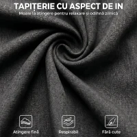 HOMCOM Fotoliu Relaxabil cu Suport pentru Picioare și Arcuri în Saci, Gri Închis(m-6)
