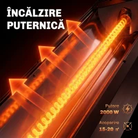 Outsunny încălzitoare Electrice cu Infraroșu 2000W IP65 Negre(m-4)
