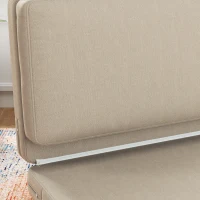 HOMCOM 2-in-1 Opvouwbare Relaxfauteuil, Gastenmatras, Deelbaar, 120 cm Breed, Beige(m-7)