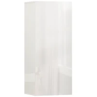 HOMCOM Mobiletto Bagno Pensile con 2 Ripiani in Vetro Regolabili e Anta Senza Maniglia, Bianco Lucido(m-1)