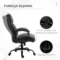 Vinsetto Krzesło biurowe fotel biurowy krzesło do gier fotel obrotowy funkcja kołysania obrotowe regulacja wysokości duże i wysokie bardzo szerokie ergonomiczne obciążenie jasnoszary 72,5x80x118 cm(m-6)