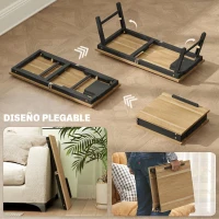 HOMCOM Mesa Reclinable para Cama y Sofá Bandeja Plegable con Cajón Lateral para Ordenador Portátil Libros Cinco Alturas Roble(m-6)