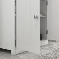HOMCOM Meuble sous lavabo, meuble de salle de bain placard à 2 portes, étagère réglable, anti-humidité, 60 x 30 x 60 cm, blanc(m-8)
