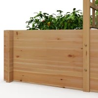 Outsunny Jardinière avec treillis, bac à fleurs en bois pour plantes grimpantes, légumes, 100 x 60 x 150 cm, naturel(m-9)