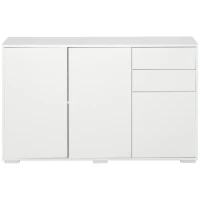HOMCOM Witte Dressoir Kast, 2 Laden, Push-Click, 117 cm x 36 cm x 74 cm(m-10)