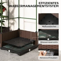 Outsunny Verhoogd plantenbed met klimrek 3-delige set plantenbak bloembak met afvoergaatjes(m-6)