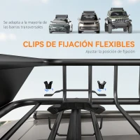 HOMCOM Cesta de Techo Universal para Vehículos de Acero Carga 90,7 kg con Deflector Barandillas 110,5x99,5x18,5 cm Negro(m-8)
