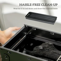 Outsunny Foldable Charcoal Grill - Black(m-5)