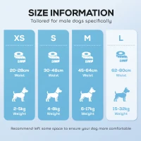 PawHut Dog Diapers Super Absorbent Leak-Proof Dog Nappies for Male Dogs Size L 62-80 cm Waist(m-6)