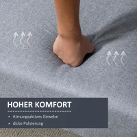 HOMCOM Slaapbank, 2-zits stoffen bank, bank met slaapfunctie, linnenachtig polyester, rubberhout, 173 x 75 x 73 cm, grijs(m-4)