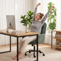 HOMCOM Scaun Birou Ergonomic, Scaun de Birou cu Înălțime Reglabilă, Șezut Lat, Funcție de Balans, Verde Închis(m-4)