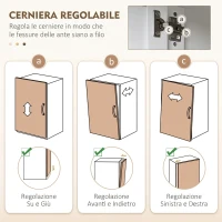 HOMCOM Credenza Cucina Alta con 4 Armadietti, 2 Cassetti e Piano Centrale, 100x40x180 cm, Bianco(m-4)