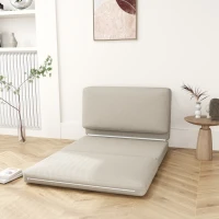 HOMCOM 2-in-1 Opvouwbare Relaxfauteuil, Gastenmatras, Deelbaar, 120 cm Breed, Beige(m-2)
