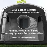 Outsunny Tente de vélo abri de vélo portable pour 3-4 vélos avec 2 poches latérales 220 x 150 x 195 cm noir(m-6)