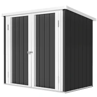 Outsunny Cobertizo de Jardín de Exterior 1,26 m² 147x86x134cm con 2 Puertas y Cerradura para Almacenamiento de Herramientas Negro(m-12)