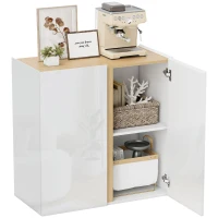 HOMCOM Kast, Sideboard met Soft-Close-deuren, Verstelbare Plank, voor Woonkamer, Keuken, Eetkamer, Wit(m-11)