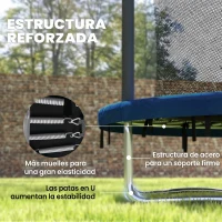 SPORTNOW Cama Elástica Infantil Trampolín con Red de Seguridad Ø183x200 cm Azul(m-7)