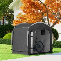 Outsunny Tente de vélo abri de vélo portable pour 3-4 vélos avec 2 poches latérales 220 x 150 x 195 cm noir(m-10)