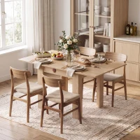 HOMCOM Mesa de Jantar Dobrável para 4 Pessoas, para Sala de Estar, Sala de Jantar, 140x70x77 cm, Carvalho(m-2)