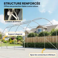 Outsunny Tente de garage résistant à l'eau protection UV UPF 30 + parois latéraux amovibles 5 x 3 m gris(m-6)