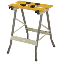 DURHAND Banco de Trabajo Plegable 4 en 1 Mesa de Trabajo con 4 Abrazaderas 2 Manivelas 62,5x60,5x78,5 cm Natural y Gris(m-1)