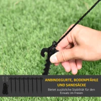 Outsunny Grote Sneeuwpop, 2,40 m, Kerstdecoratie met LED’s, Zelfopblazend, Polyester(m-7)